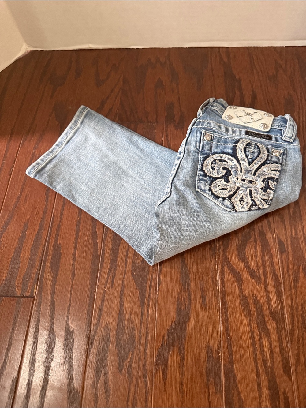 Miss Me Light Blue Youth size 10 Jeans with Embellished Back Pocket